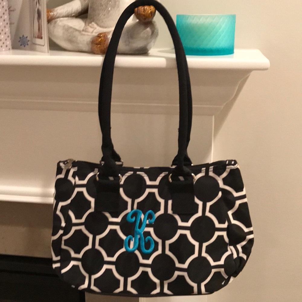 Initials, Inc. Black and White K Initial Purse